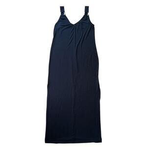Green Envelope Black V-Neck Sleeveless Side Slits Sheath Maxi Dress Small